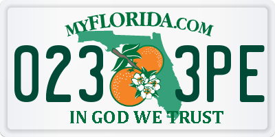 FL license plate 0233PE