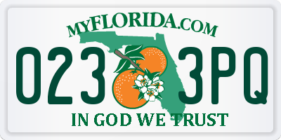 FL license plate 0233PQ