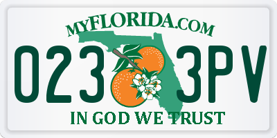FL license plate 0233PV