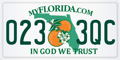 FL license plate 0233QC