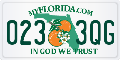 FL license plate 0233QG