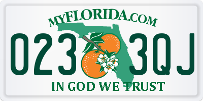 FL license plate 0233QJ