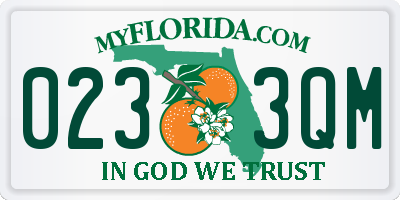 FL license plate 0233QM