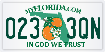 FL license plate 0233QN