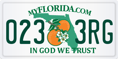 FL license plate 0233RG