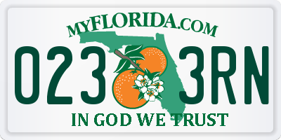 FL license plate 0233RN