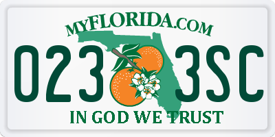 FL license plate 0233SC