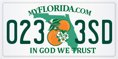 FL license plate 0233SD