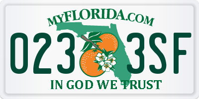 FL license plate 0233SF