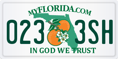 FL license plate 0233SH