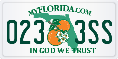 FL license plate 0233SS