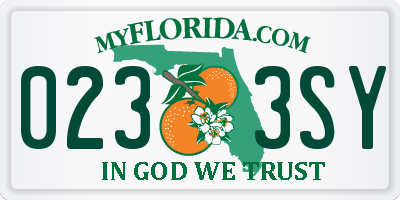 FL license plate 0233SY