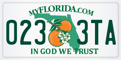 FL license plate 0233TA