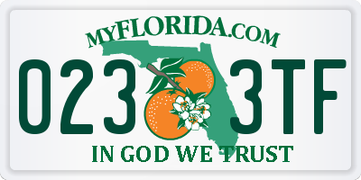 FL license plate 0233TF