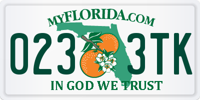 FL license plate 0233TK