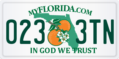 FL license plate 0233TN