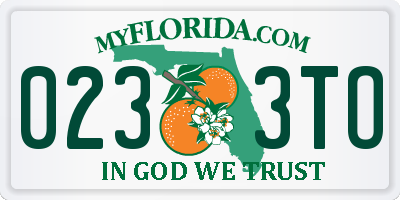 FL license plate 0233TO