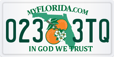 FL license plate 0233TQ
