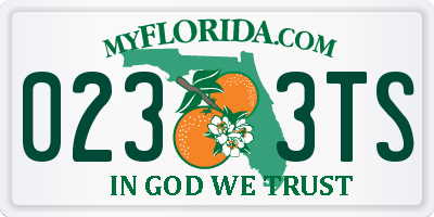 FL license plate 0233TS