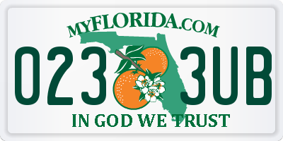FL license plate 0233UB