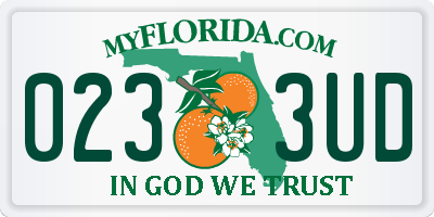 FL license plate 0233UD