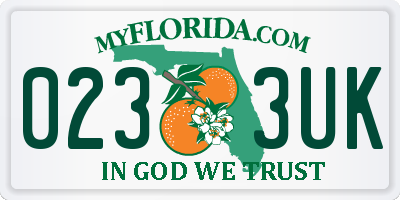 FL license plate 0233UK
