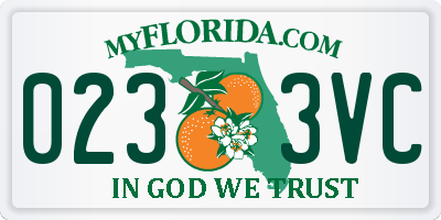 FL license plate 0233VC