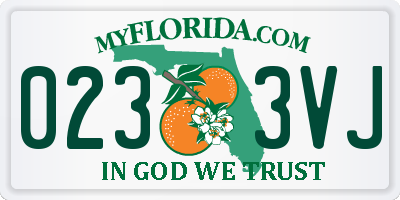 FL license plate 0233VJ