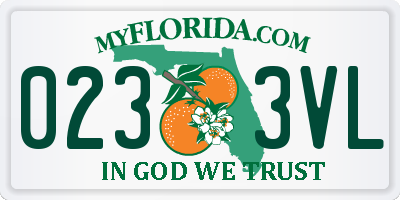 FL license plate 0233VL