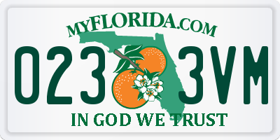 FL license plate 0233VM