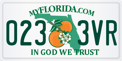 FL license plate 0233VR