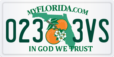FL license plate 0233VS