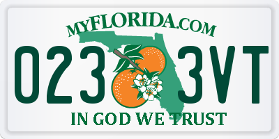 FL license plate 0233VT