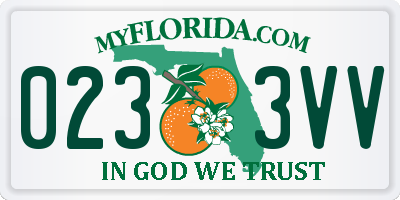 FL license plate 0233VV
