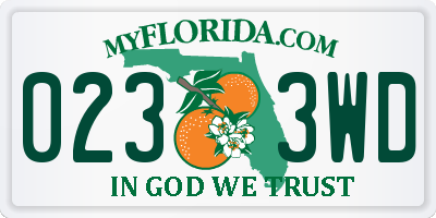 FL license plate 0233WD