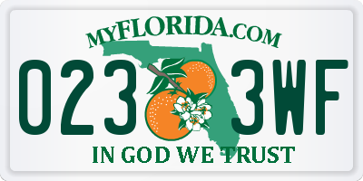 FL license plate 0233WF