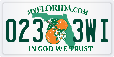 FL license plate 0233WI