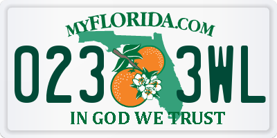 FL license plate 0233WL