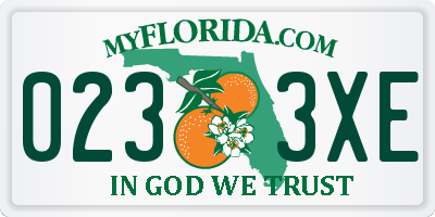 FL license plate 0233XE