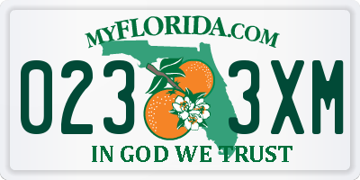 FL license plate 0233XM