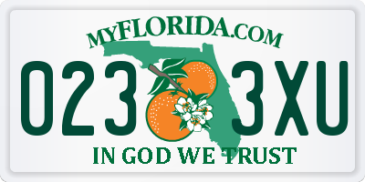 FL license plate 0233XU