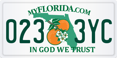 FL license plate 0233YC