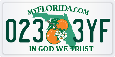 FL license plate 0233YF