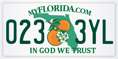 FL license plate 0233YL