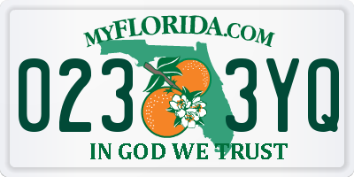 FL license plate 0233YQ