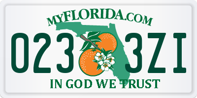 FL license plate 0233ZI
