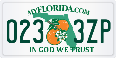 FL license plate 0233ZP