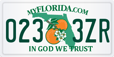 FL license plate 0233ZR