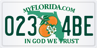 FL license plate 0234BE