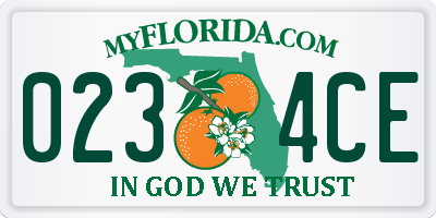 FL license plate 0234CE